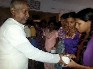 Ilayaraja Helps Flood Victims in Chennai Photos